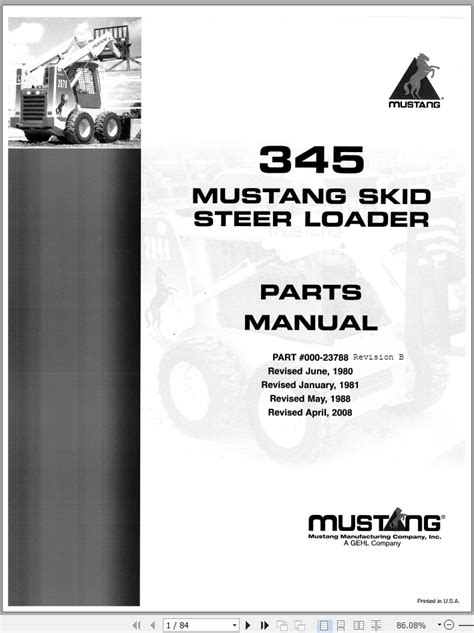 mustang 345 parts manual